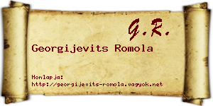 Georgijevits Romola névjegykártya